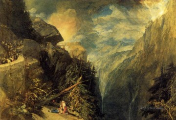  Turner Pintura - La batalla de Fort Rock Val dAoste Piamonte paisaje Turner